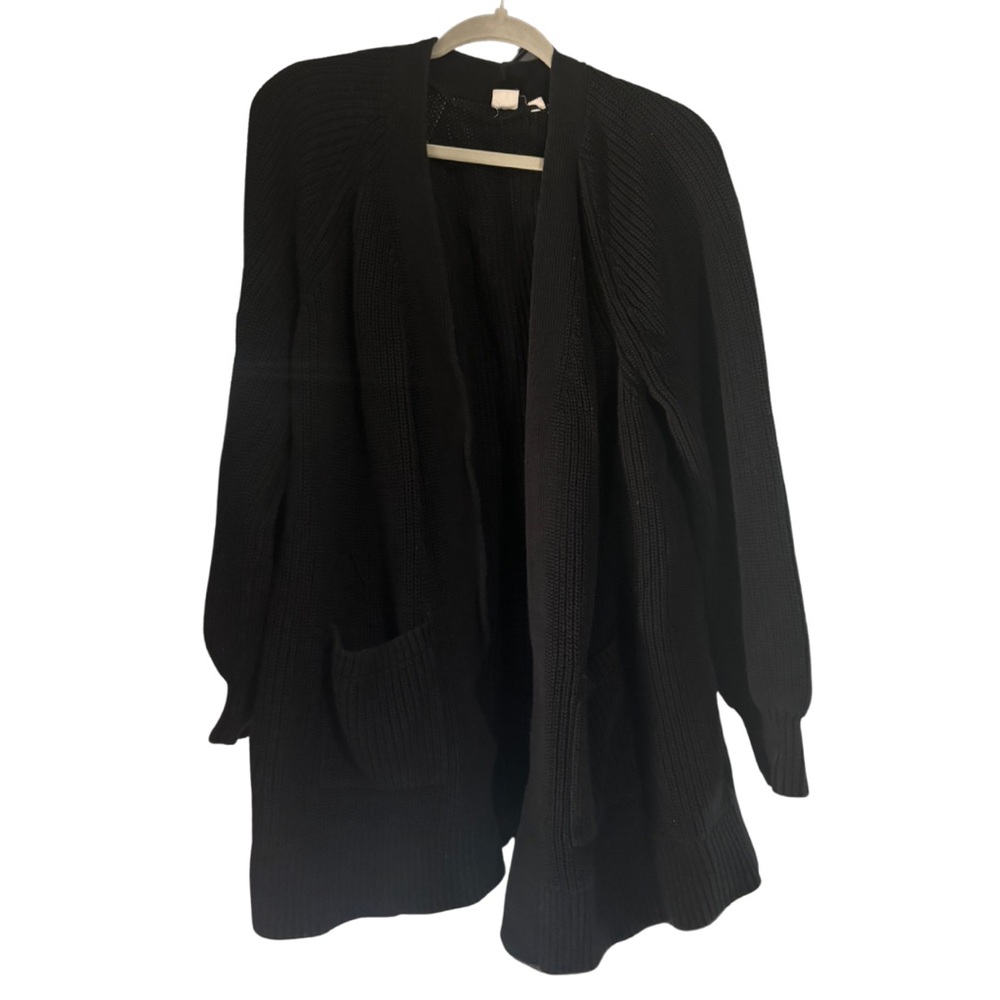 GAP Long Black Cotton Cardigan Sweater